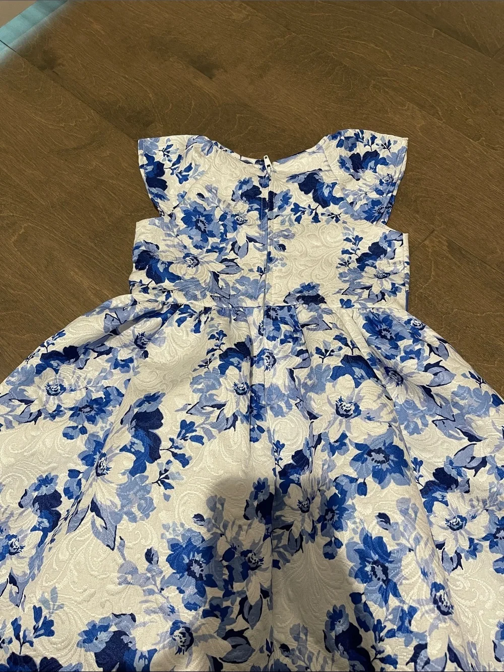 Blue Floral Bow Kids Dress Size 3T